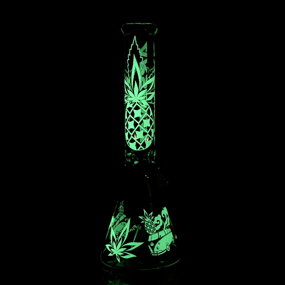 16” 9mm Arsenal Glow In The Dark Glass Bong