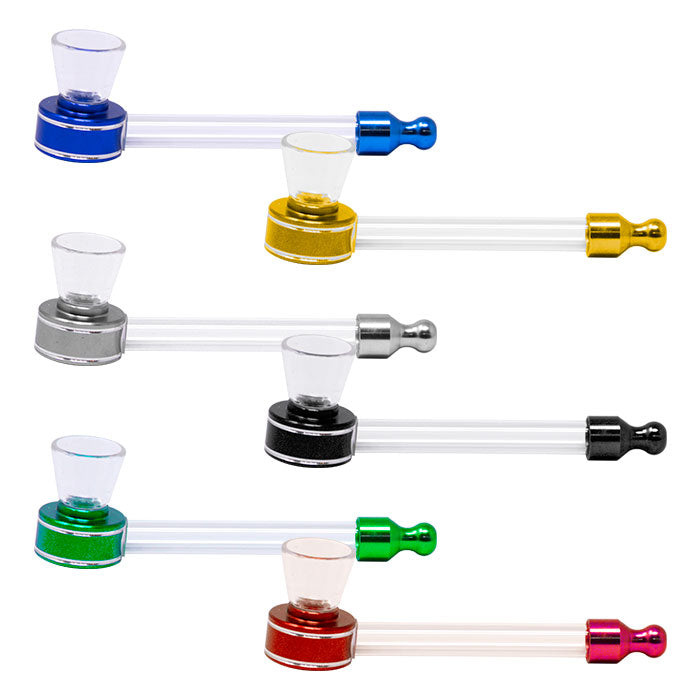 Hue Glass Metallic Tobacco-Style 4 Inches Premium Pipe
