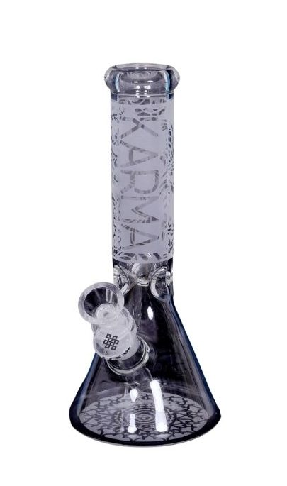 9" Beaker Sandblasted Glass Bong