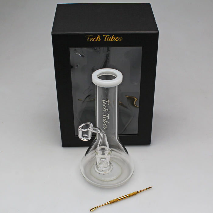 8" Fixed Stem Mini Beaker Glass Concentrate Rig
