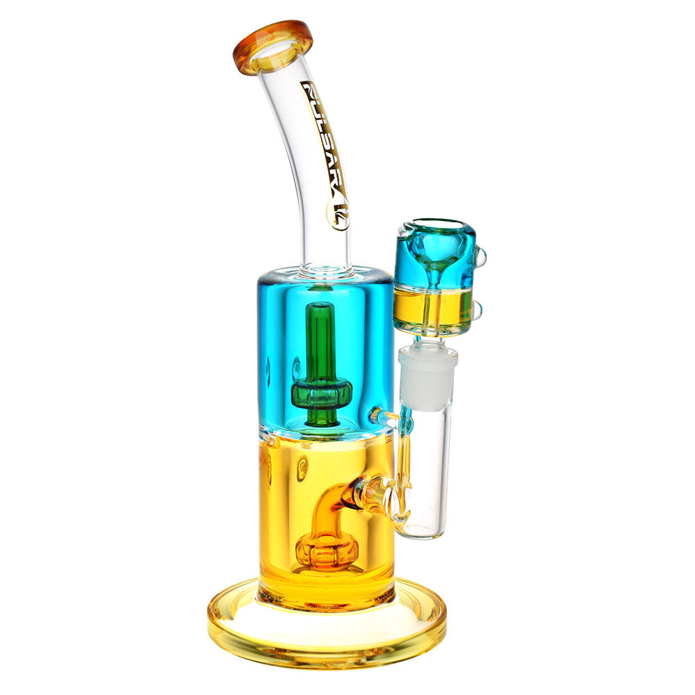 Pulsar 9.75" Bicolor Glycerine 14mm F Chugger Water Pipe