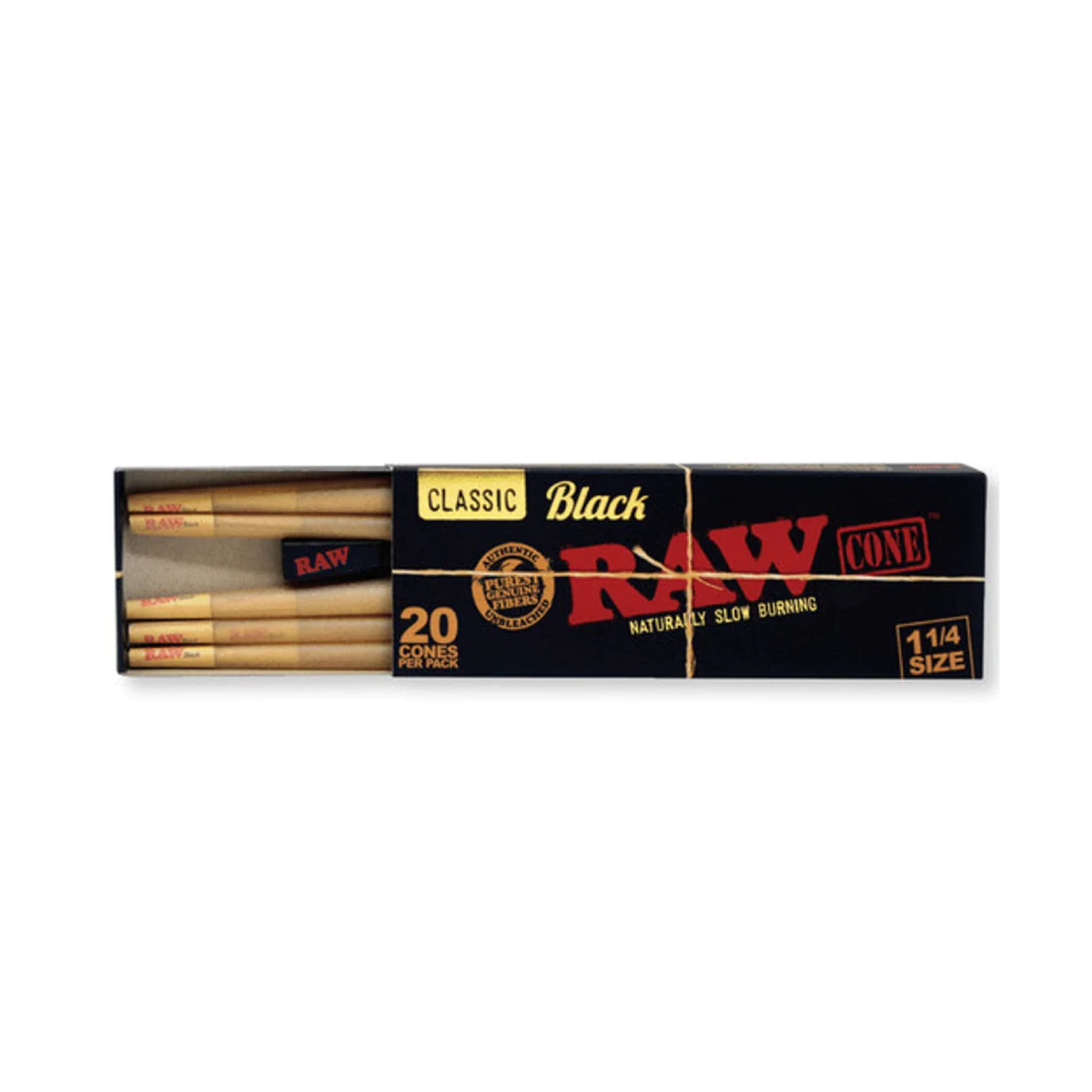 Raw Black King Size Pre Rolled Cone - 20 Pack