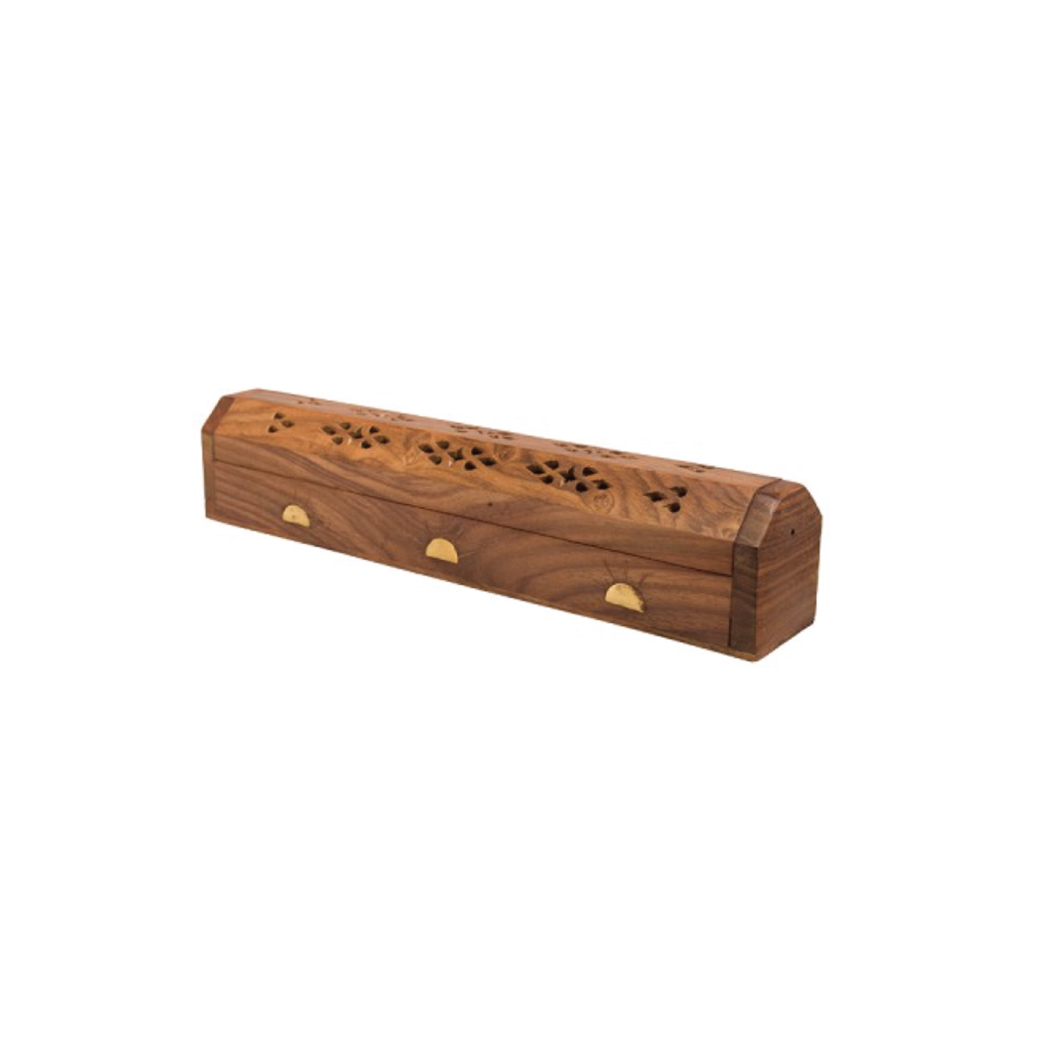 Brass Inlay Wood Incense Holder